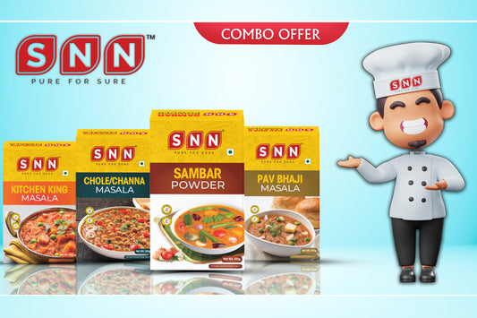 SNN PavBhaji Masala | Kitchen King Masala | Chole/Channa Masala | Sambar Powder Combo - Each pack 100g - SNN Foods