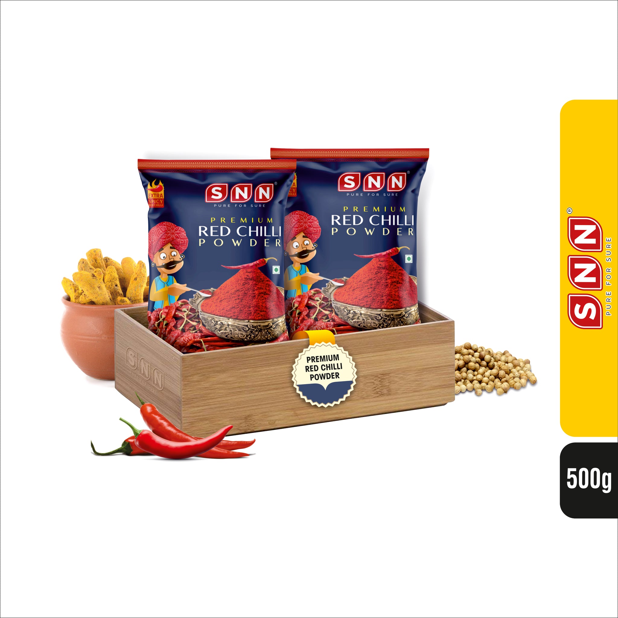 SNN Premium Red Chilli Powder Pack of 2 - Each pack 500g - SNN Foods
