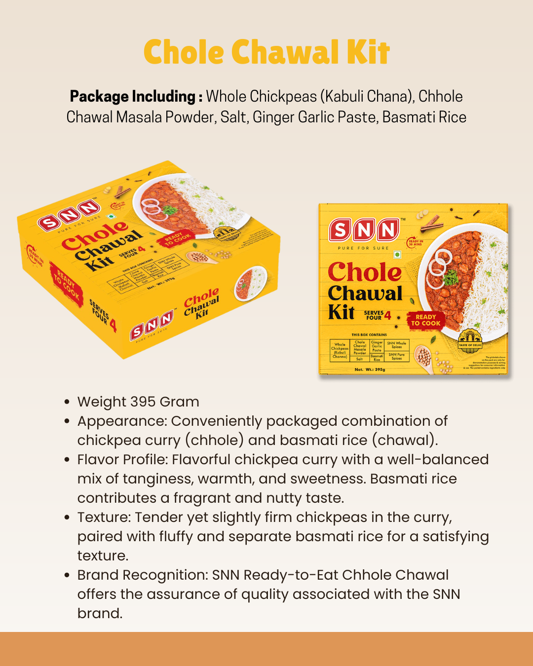 SNN Chole chawal, Dalmakhani chawal & Hyderabadi biryani Kits combo