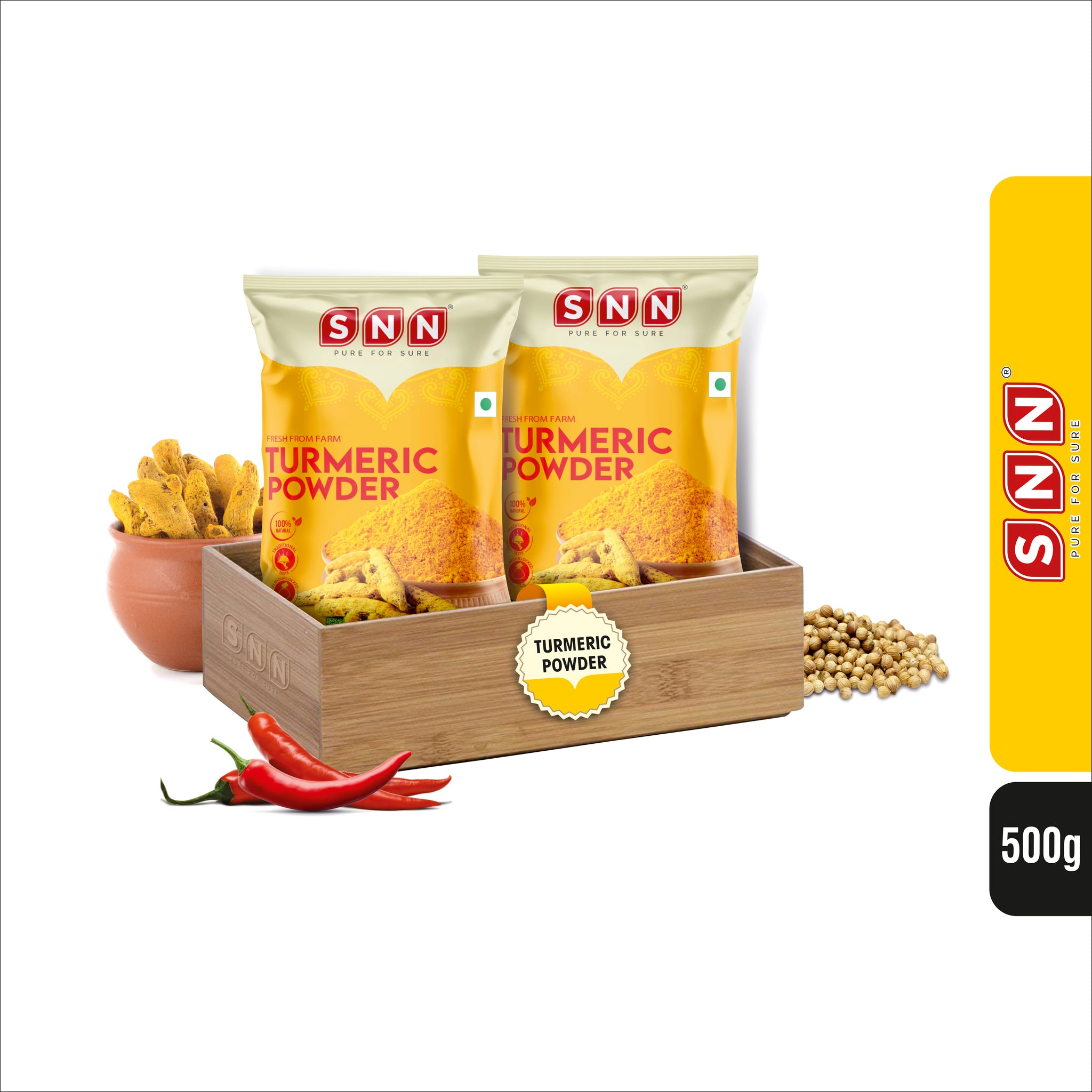 SNN Turmeric Powder Pack of 2- Each pack 500g - SNN Foods