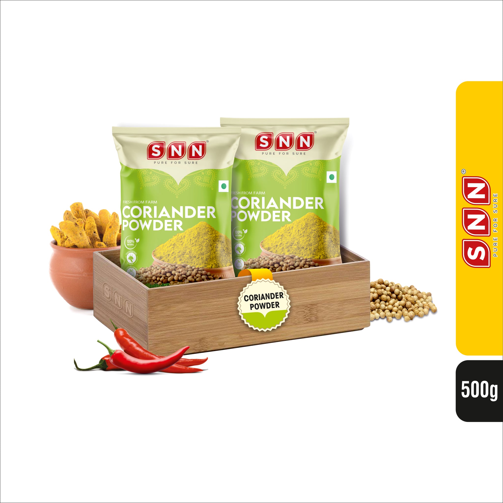 SNN Coriander Powder Pack of 2- Each pack 500g - SNN Foods