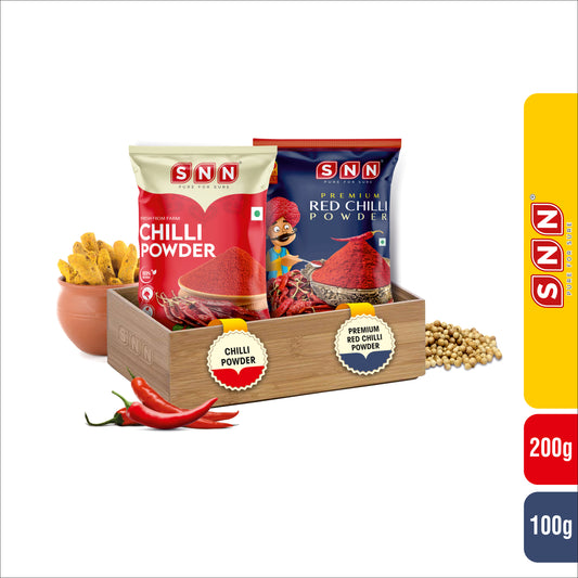 SNN Chilli Powder 200g & SNN Premium Red Chilli Powder 100g Combo - SNN Foods