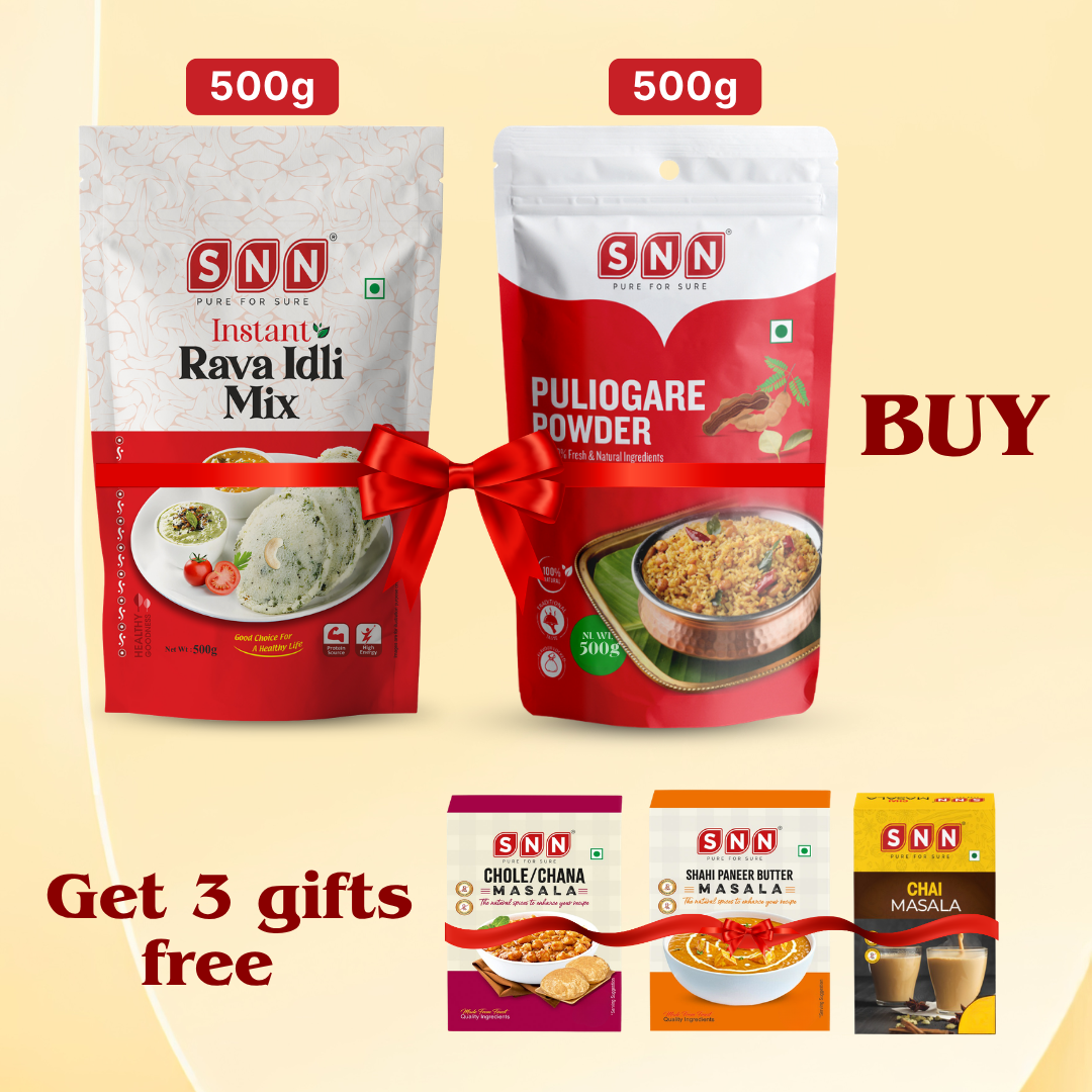 SNN Puliogare Powder & Rava Idli Mix Combo - 500g Each