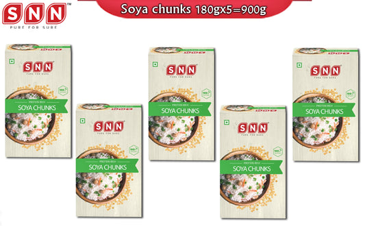 SNN Soya Chunks Pack of 5 - 180g each - SNN Foods