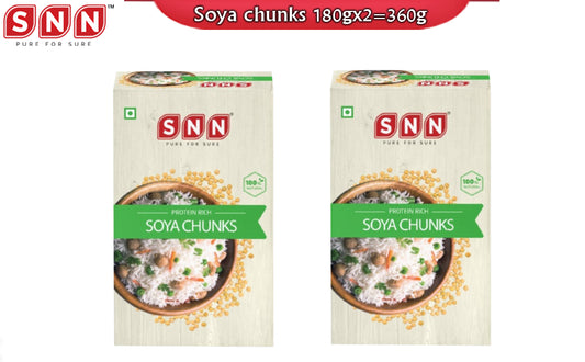 SNN Soya Chunks Paack of 2 - 180g each - SNN Foods